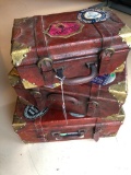 Set of Three Decorative, Contemporary Suitcases, Staked the Unit is 20 Inches Tall