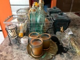 Group W/Bottles Including Perfume, Candle Holders, & More!