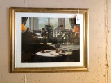 Framed Print of Two Lades Dining, 23 Inches Wide and 19 Inches Tall