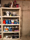 Plastic Shelf of Decorative Items, Laundry Products and More!