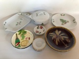 Group of Decorative Plates, Christmas Serving Plates and Covered Dish