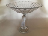 Large Glass Compote, 13 Inches Tall