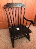 Vintage Wooden Child's Rocker W/Hitchcock Style Stenciling