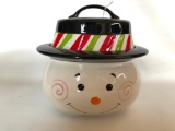 Celebrating Home, Snowman Cookie Jar, 10 Inch Tall and 11 Inch Wide