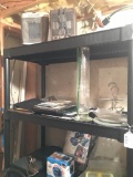 Black Plastic Shelf and Contents, Heaters, Decorations and More!