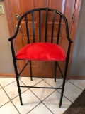 Iron Bar Chair W/Padded Seat