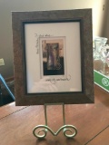 Framed Calligraphy Artwork On Metal Stand