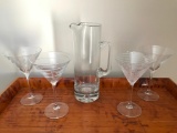 Martini Pitcher W/4 Glasses