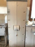 Two Door Plastic Cabinet, 66 Inches Tall and Comes Contents of Shells, Planter and More