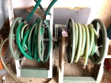 Two Hose Reels with Hoses and a Hose Extension
