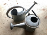 Two Metal Watering Cans