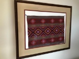 Framed & Matted Print Of Indian Rug In Oak Frame