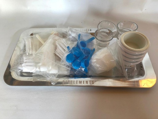 Spa Accessories as Pictured on Metal Tray