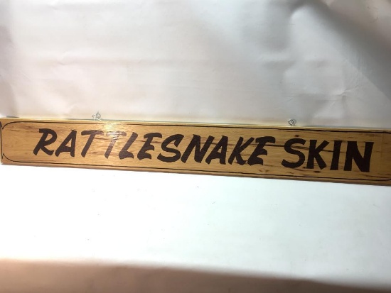 "Rattlesnake Skin" Wooden Sign W/Real Rattlesnake Hide