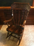 Large Stenciled Pine Rocking Chair