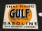 Contemporary, Porcelain That Good Gulf Gasoline Sign, Approx. 13 X 16 Inches