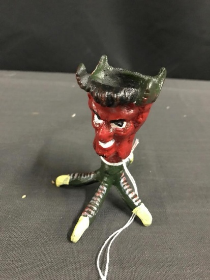 Contemporary Devil, Cast Iron Match Holder, Just Over Four Inches Tall