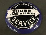 Contemporary, Metal, Dodge Cars and Truck Button, Just Under 16 Inches in Diameter