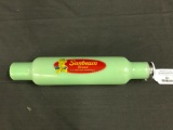 Contemporary, Green Glass, Sunbeam Bread Rolling Pin, 14 Inches Long