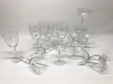 (17) Pcs. Vintage Etched/Wheel Cut Glassware