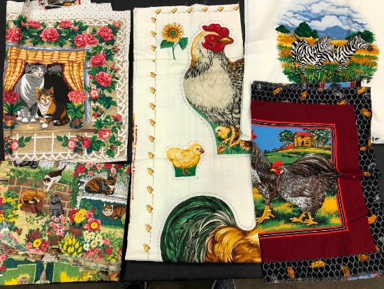 5 animal print craft cloths