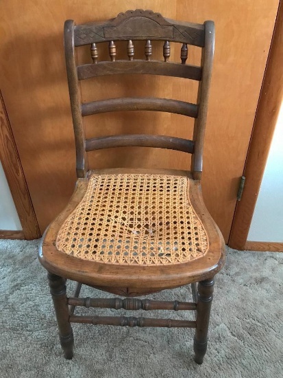 Small Antique Chair with Damage to Seat