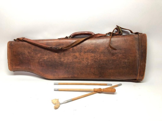 Vintage "Leg-O-Mutton" Saddle Leather Gun Case