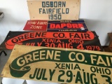 Group Of 70's & 80's  Paper Greene County, Ohio Fair Signs + Other Similiar Signs