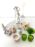 Group Of Assorted Bisque, Glassware, & Porcelain Items