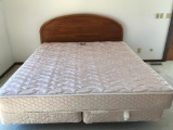 King Size Bed: Mattress/Boxsprings & Oak Headboard