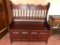 Lidded Wooden Bench/Toy Box