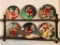 Set Of (6) 1995 Franklin Mint Coca-Cola Collector Plates W/Wooden Plate Rack