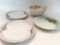 Hand Painted Nippon Condiment + (3) Small Plates
