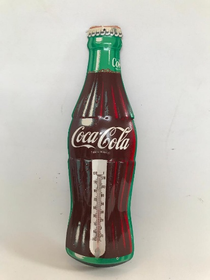 Vintage Coca Cola Embossed Tin Thermometer