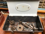 Metal Tool Box with Machinists Vices and Tools