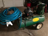 Vintage Air Compressor with air hose. It comes on and works!