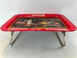 Coca Cola Metal Serving Tray W/Stand
