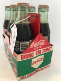 1993 Coca Cola 6 Pack carrier & Bottles Cincinnati Reds Theme