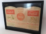 Vintage Coca Cola (3) Bottle Wraps In Frame