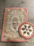 Two Hand Made, Folk Art Style Hooked Rugs