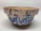 Vintage Stoneware Mixing Bowl W/Blue Spongeware Pattern