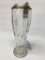 Glass German Beer Stein W/Etched Flowers & Vines