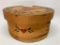 Vintage Round Wooden Cheese Box-Stenciled