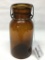 Antique Amber Qt. Canning Jar