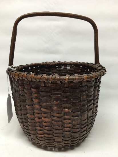 Early Splint Basket W/Wood Handle