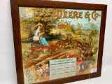 Framed John Deere Calendar Poster 1890
