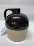 Stoneware Brown/White Jug W/Cork