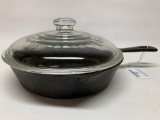 Cast iron Wagner Ware Skillet #1055-H W/Glass Lid