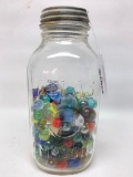 1/2 Gallon Canning Jar W/Marbles