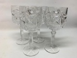 Set Of (4) West German Crystal Wine Glasses